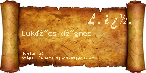 Lukács Ágnes névjegykártya