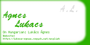 agnes lukacs business card