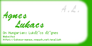 agnes lukacs business card